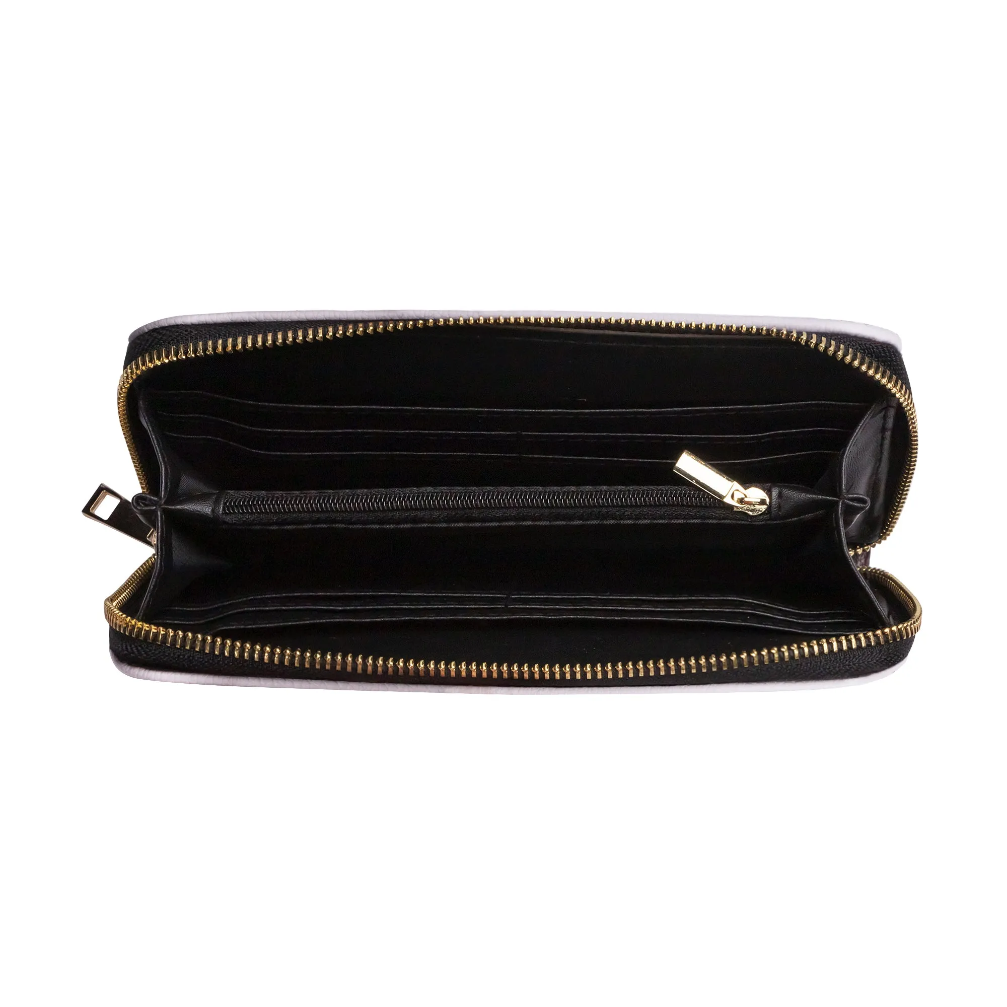 Lotus Moon Vegan Leather Zipper Wallet