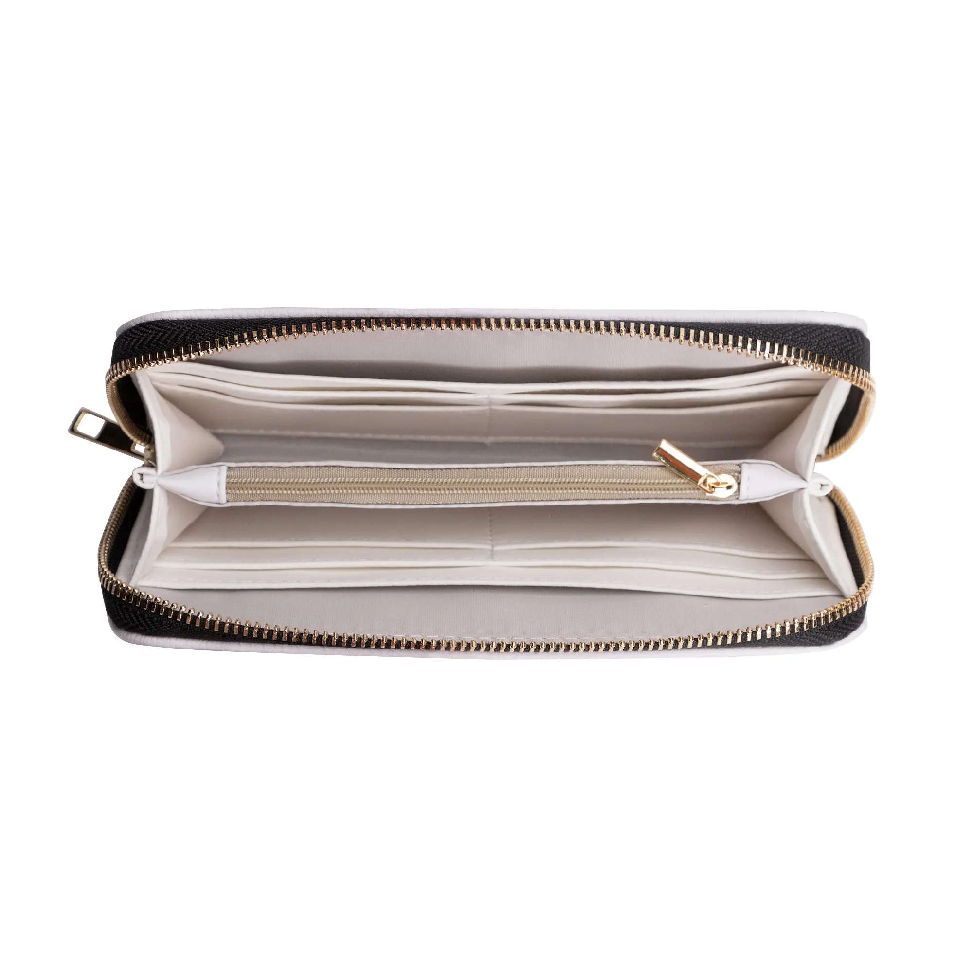 Lotus Moon Vegan Leather Zipper Wallet