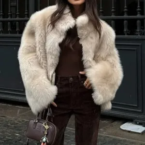 Luxury Faux Fur Jacket – Elegant Cozy Statement Piece