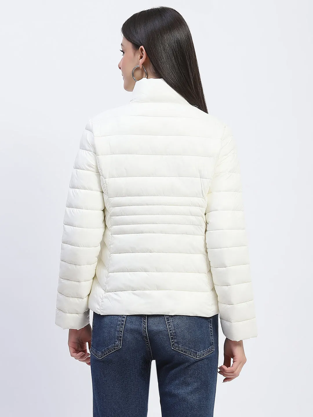 Madame Nylon White Quilted Jacket