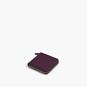 Mallorca Small Wallet - Saffiano Leather - Plum / Gold / Grey