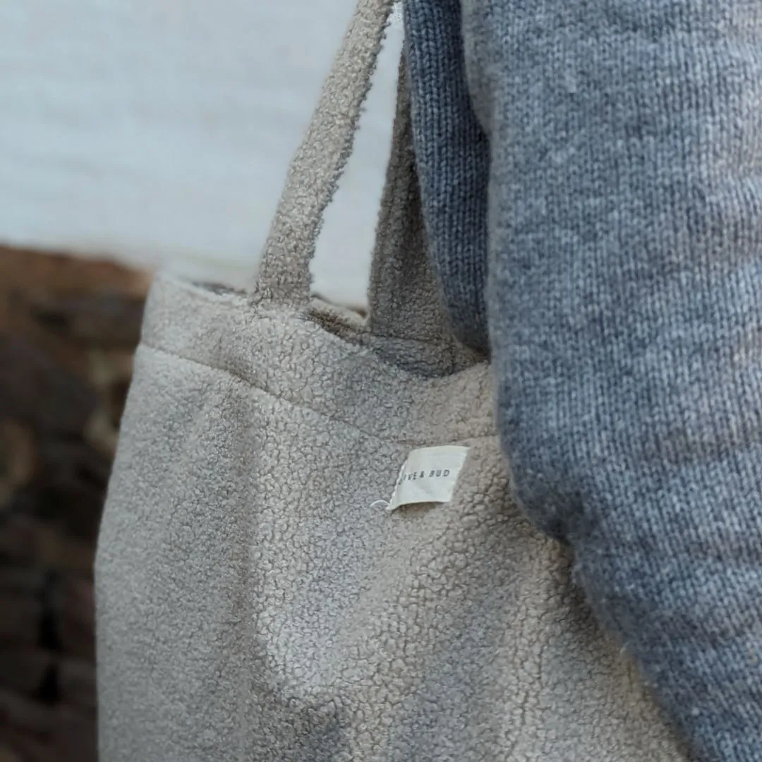 Mama Teddy Tote Bag - Cream