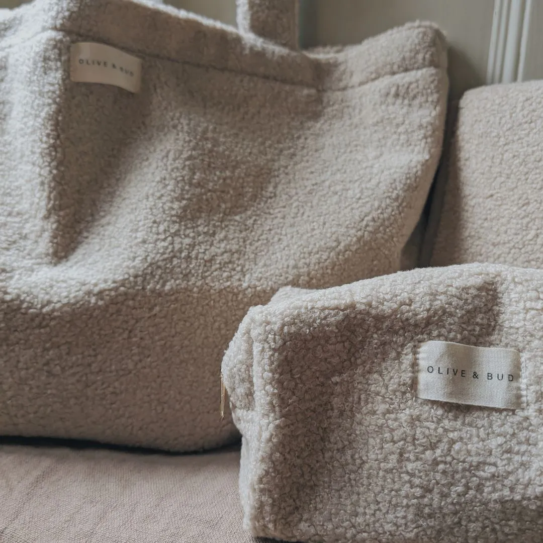 Mama Teddy Tote Bag - Cream