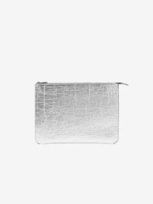 Martello Pineapple Leather Laptop Case | Silver