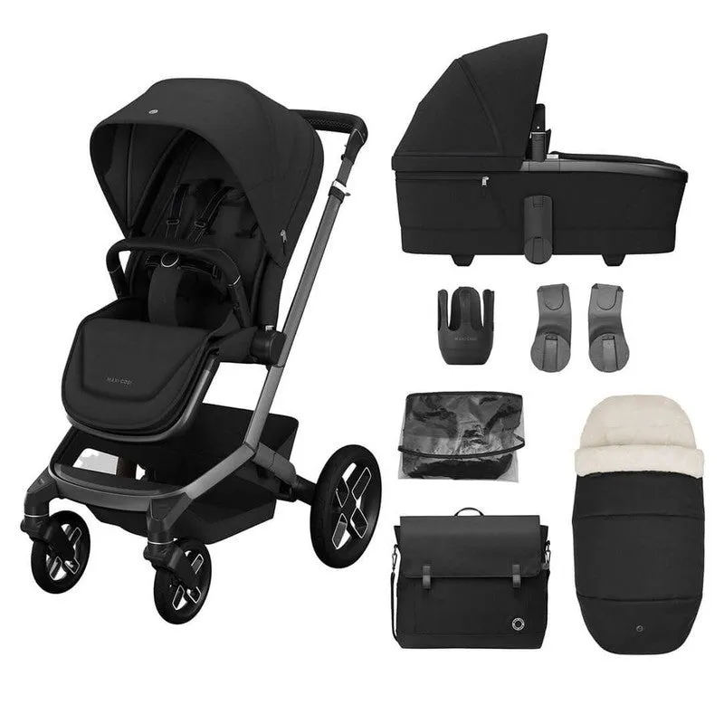 Maxi-Cosi FAME 7 Piece Essential Travel System - Twillic Black