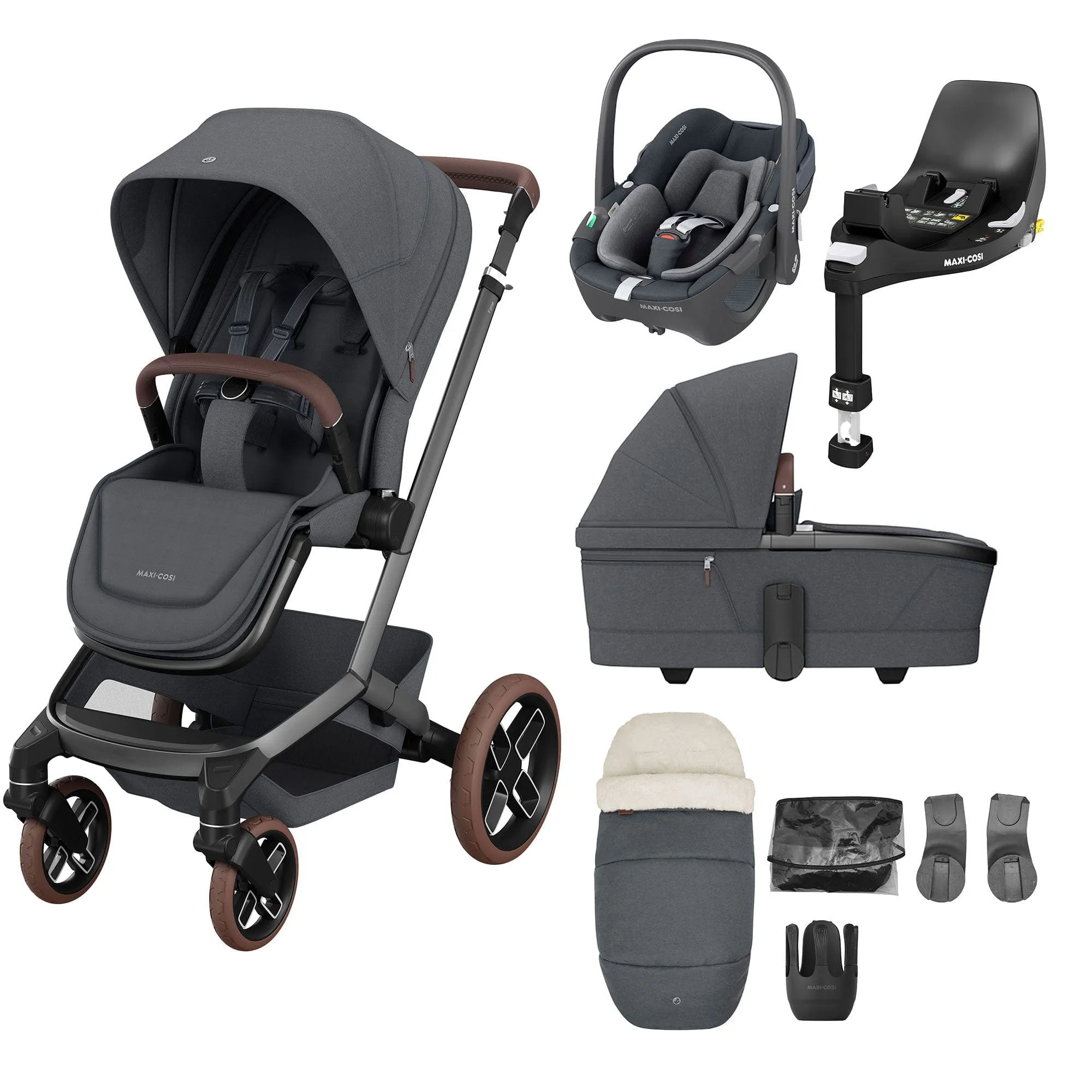 Maxi-Cosi FAME 8 Piece Complete Travel System in Twillic Graphite