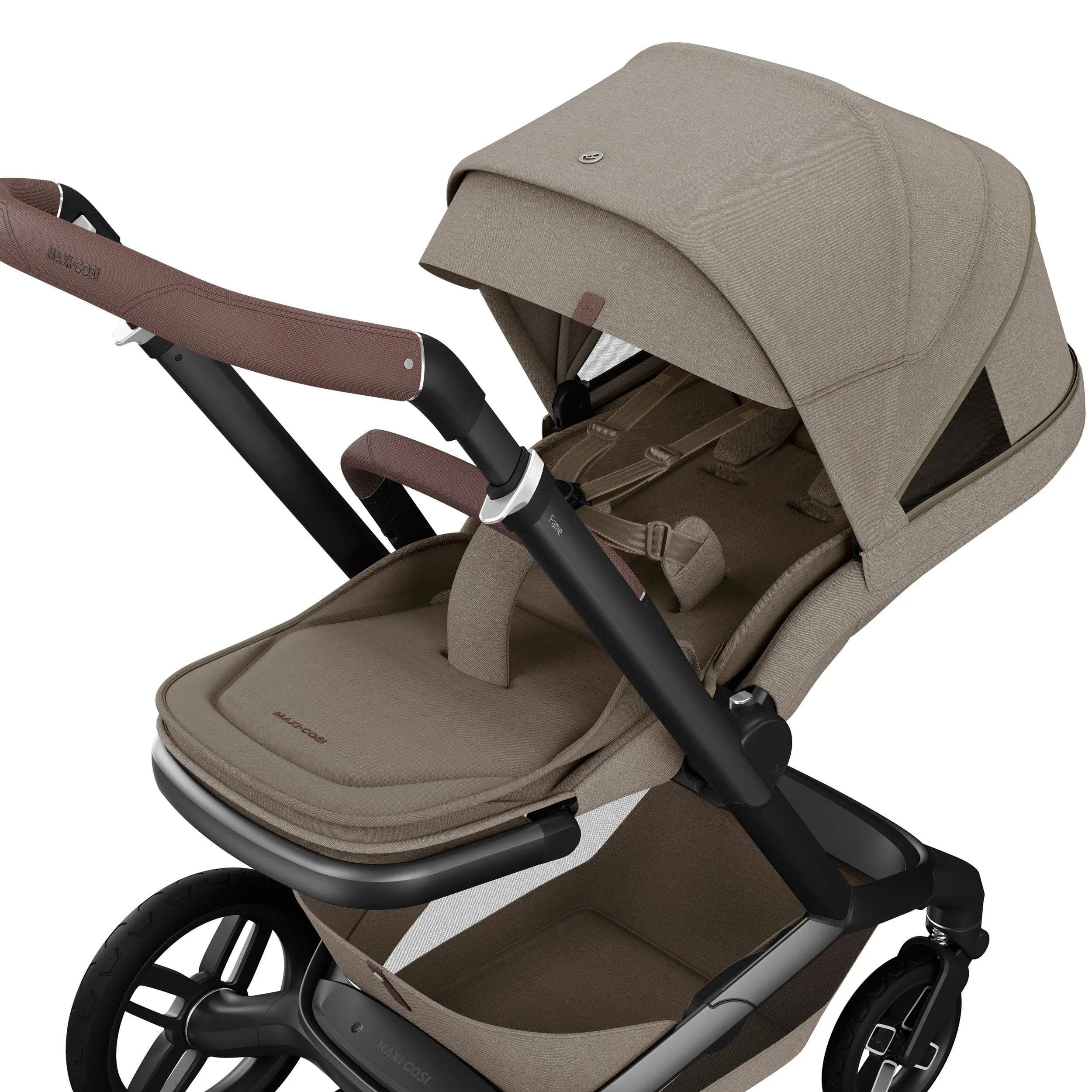 Maxi-Cosi FAME Travel System in Twillic Truffle (Black Wheels)