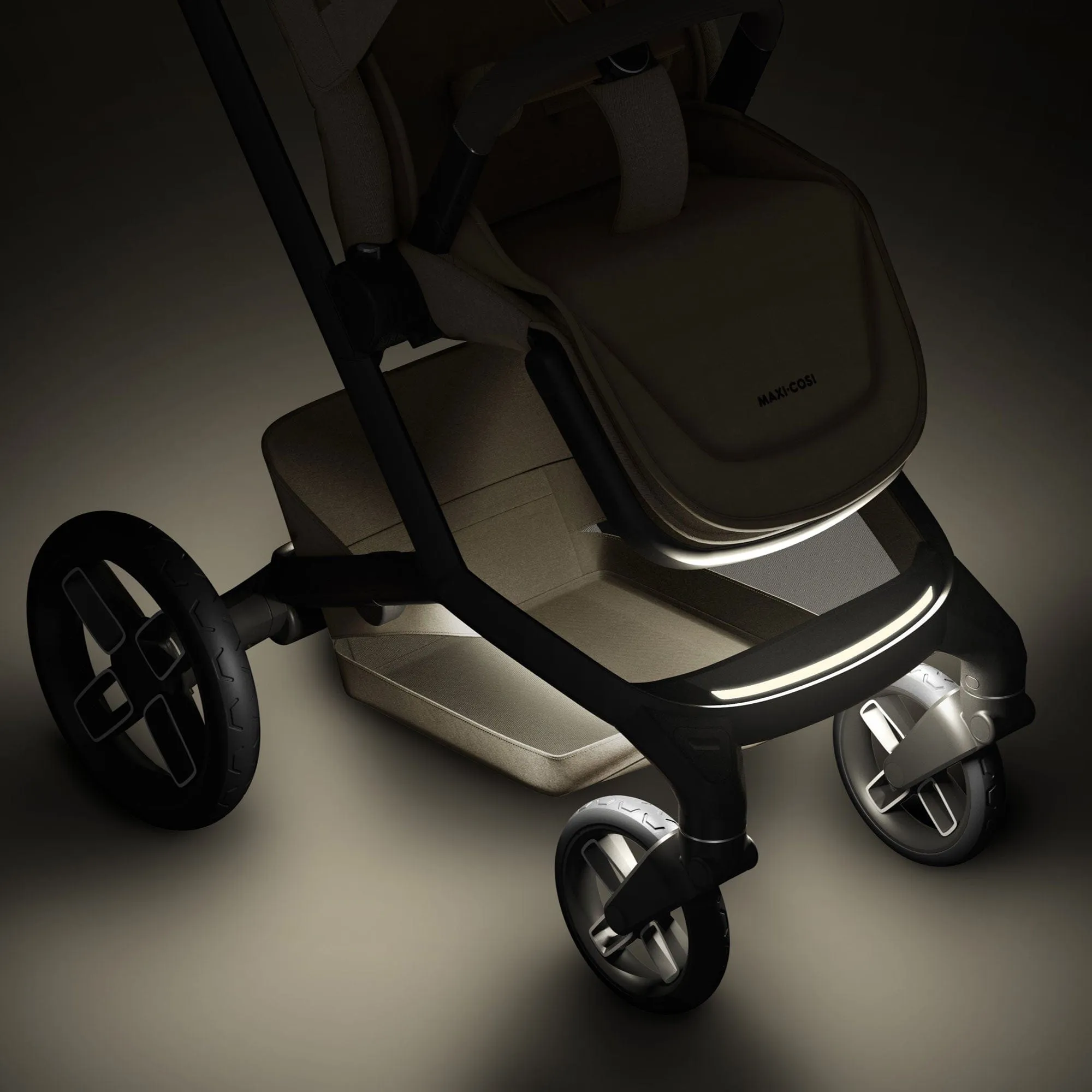 Maxi-Cosi FAME Travel System in Twillic Truffle (Black Wheels)