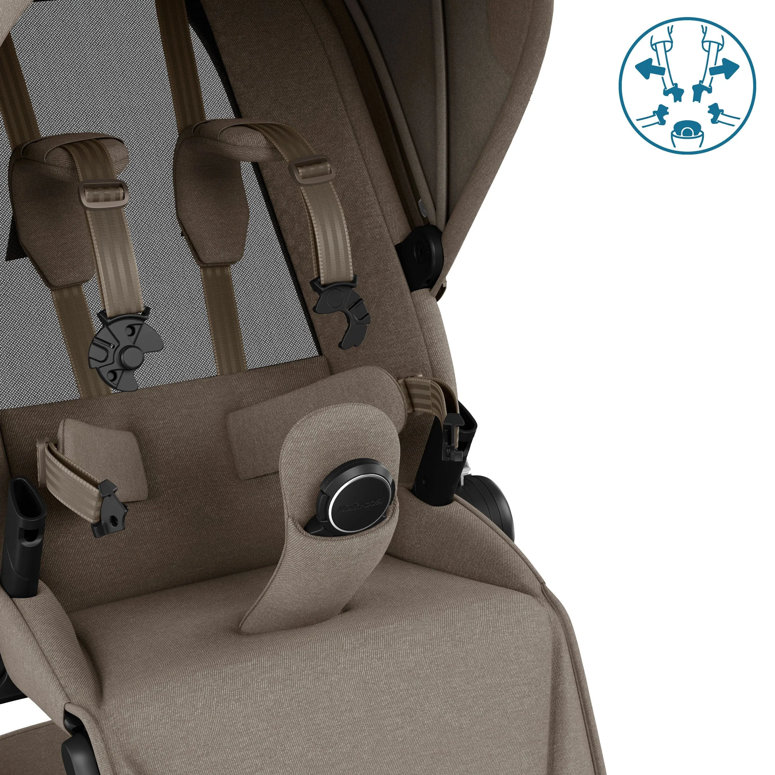 Maxi-Cosi FAME Travel System in Twillic Truffle (Black Wheels)