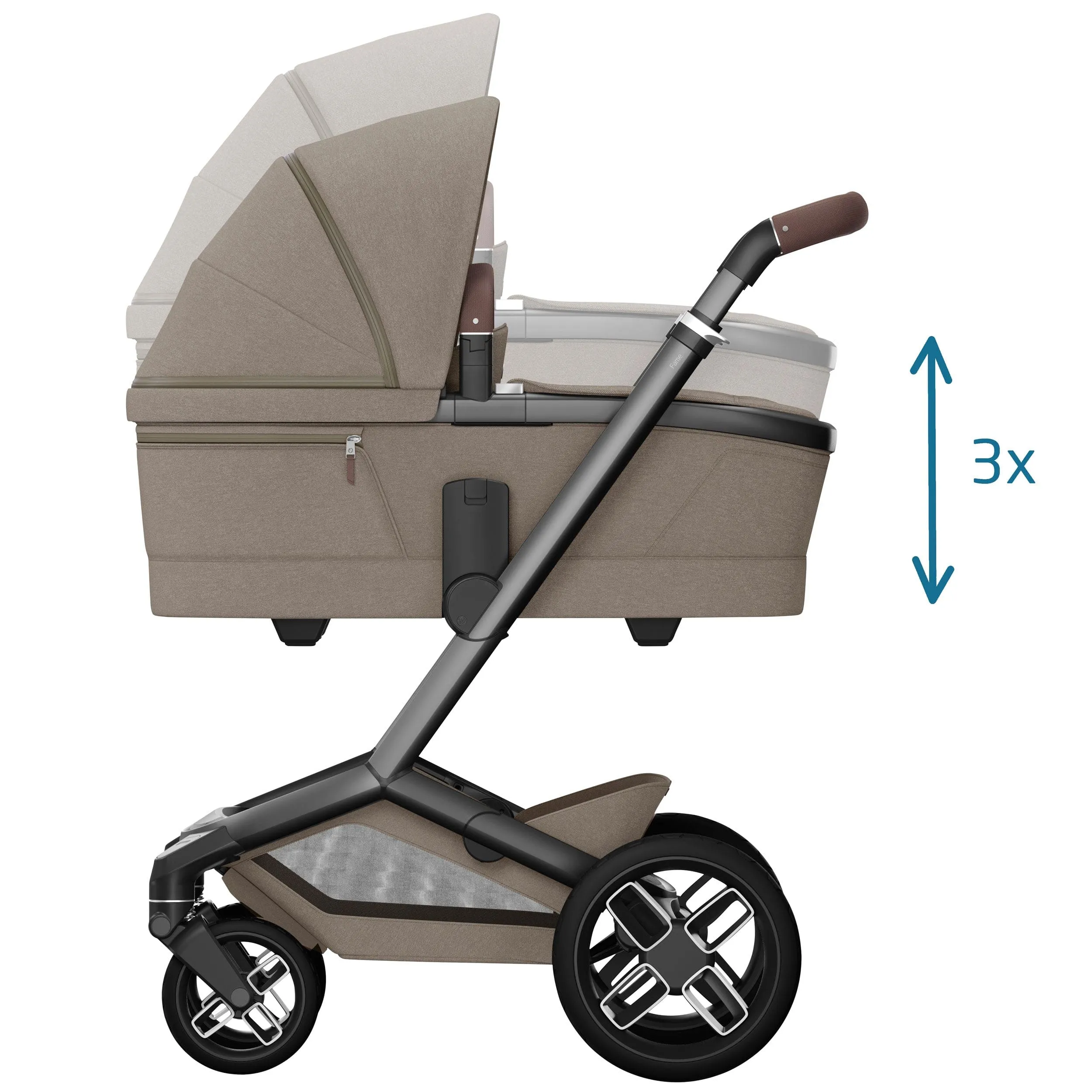 Maxi-Cosi FAME Travel System in Twillic Truffle (Black Wheels)