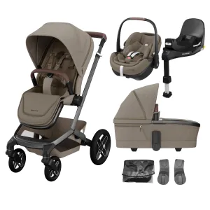 Maxi-Cosi FAME Travel System in Twillic Truffle (Black Wheels)