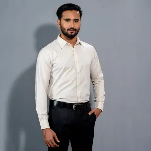 Mens Ecru Formal Shirt