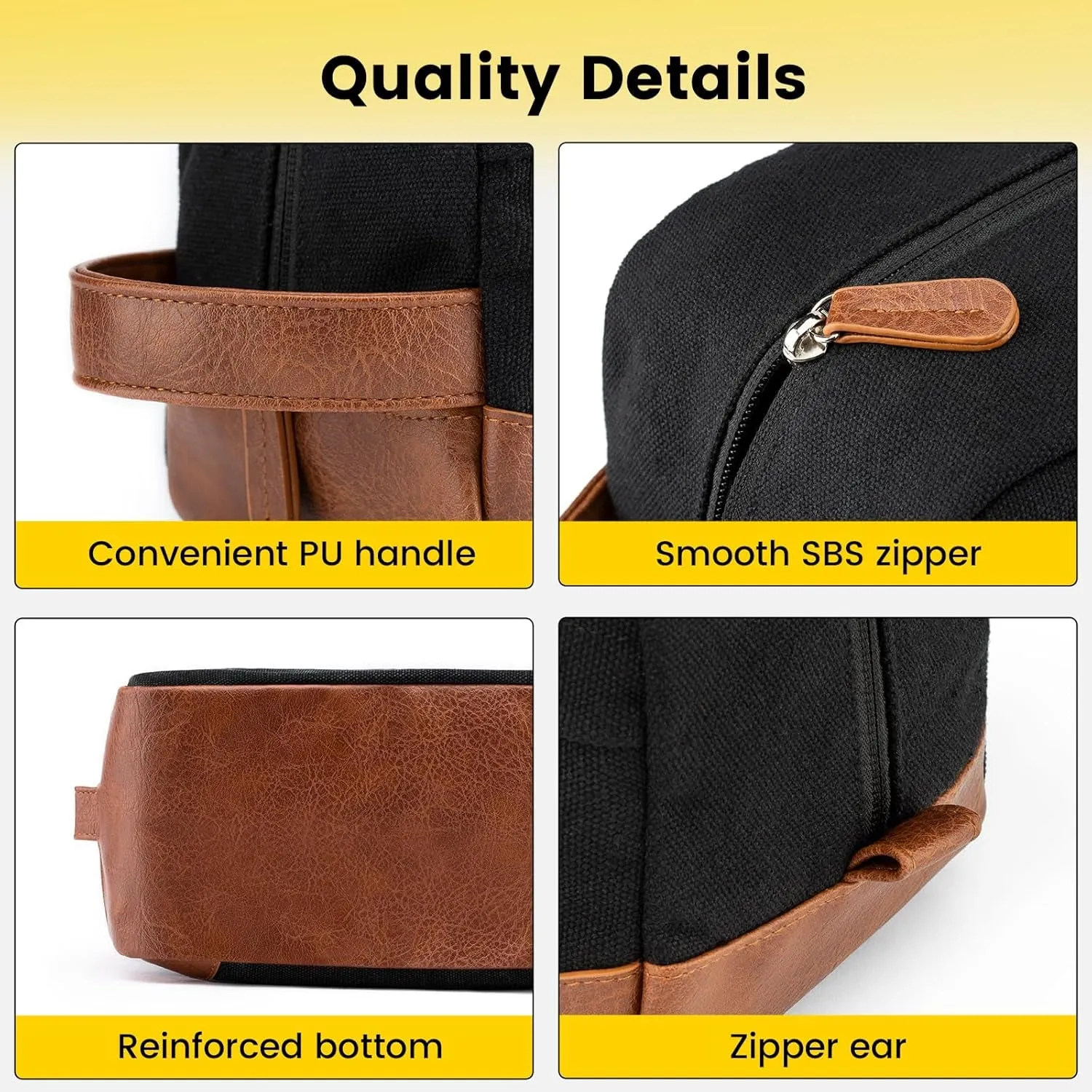 Mens Travel Toiletry Bag Waterproof Canvas Shaving Bag