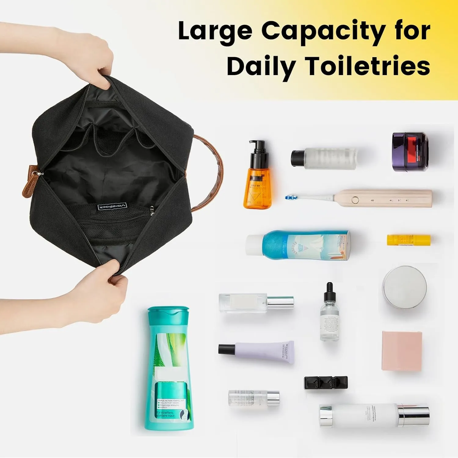 Mens Travel Toiletry Bag Waterproof Canvas Shaving Bag