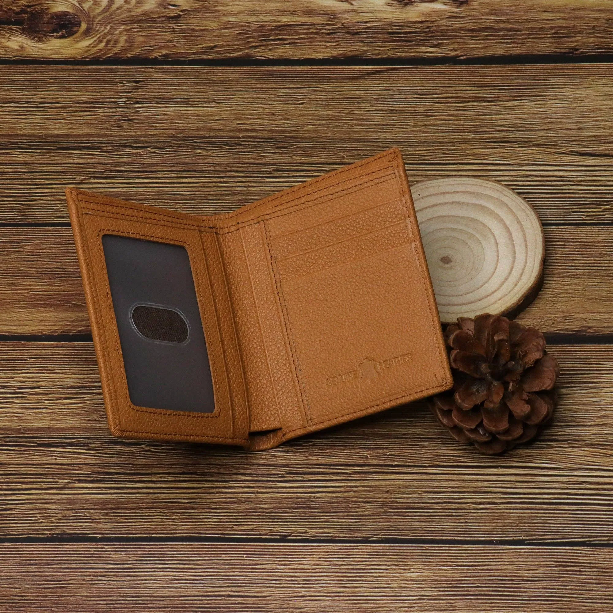 Montana West RFID Genuine Leather Men's Bi-Fold Wallet: Brown