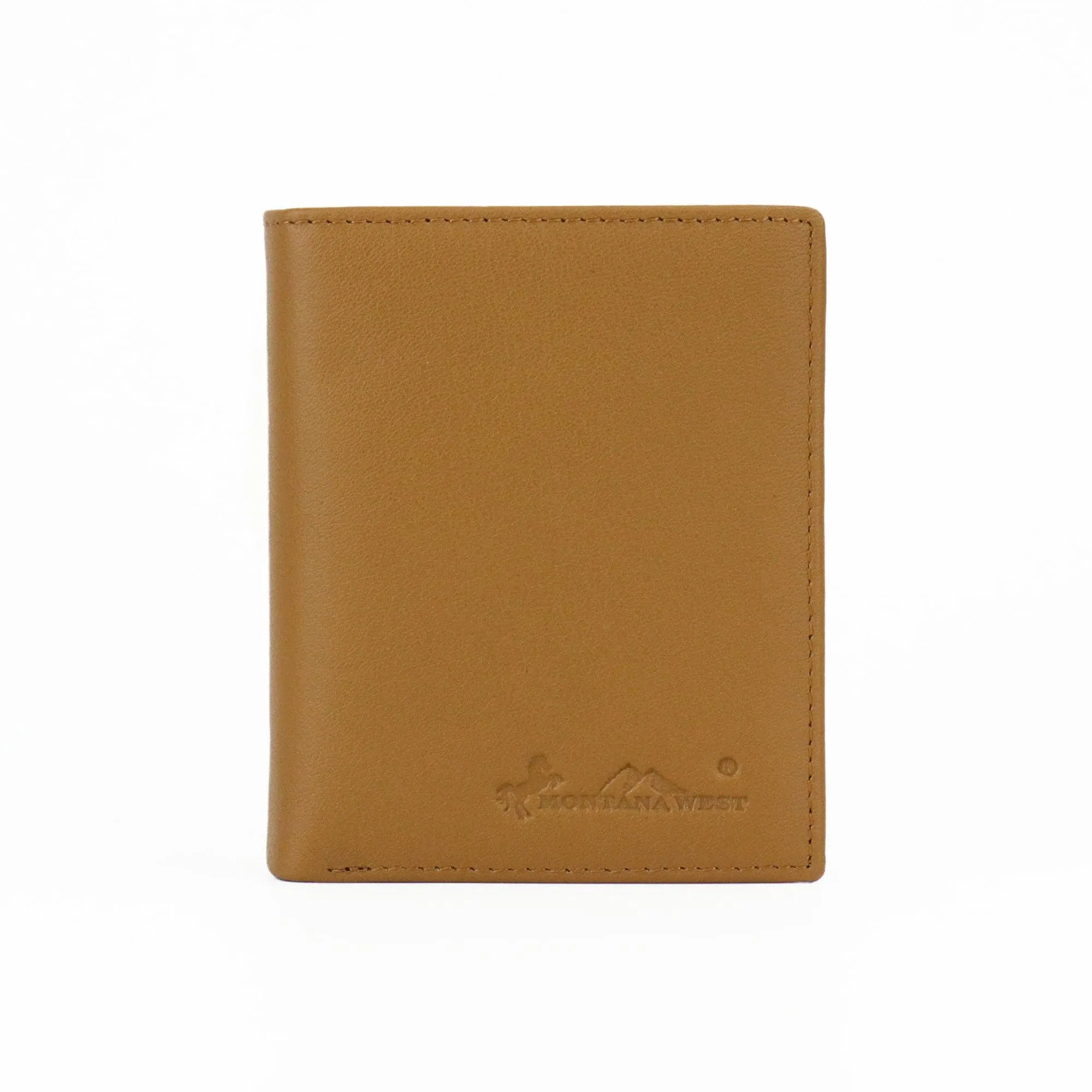 Montana West RFID Genuine Leather Men's Bi-Fold Wallet: Brown