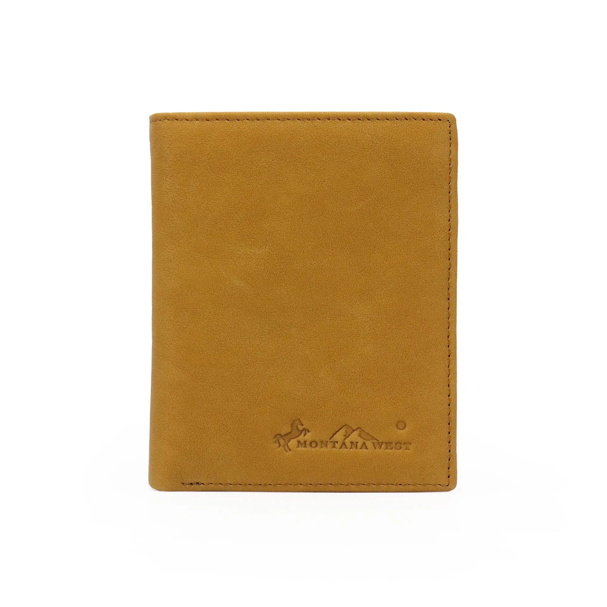 Montana West RFID Genuine Leather Men's Bi-Fold Wallet: Brown