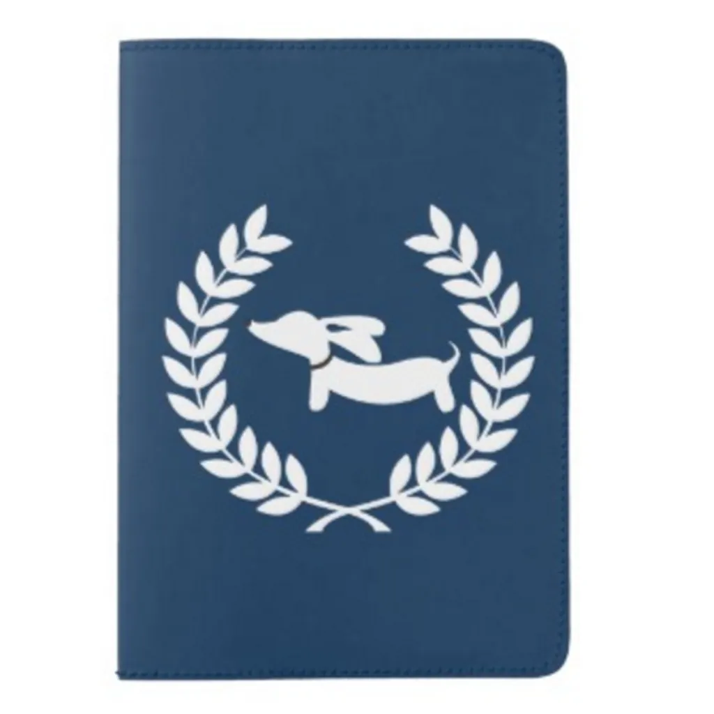 Navy Dachshund Passport Holder