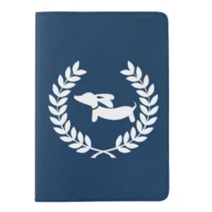Navy Dachshund Passport Holder