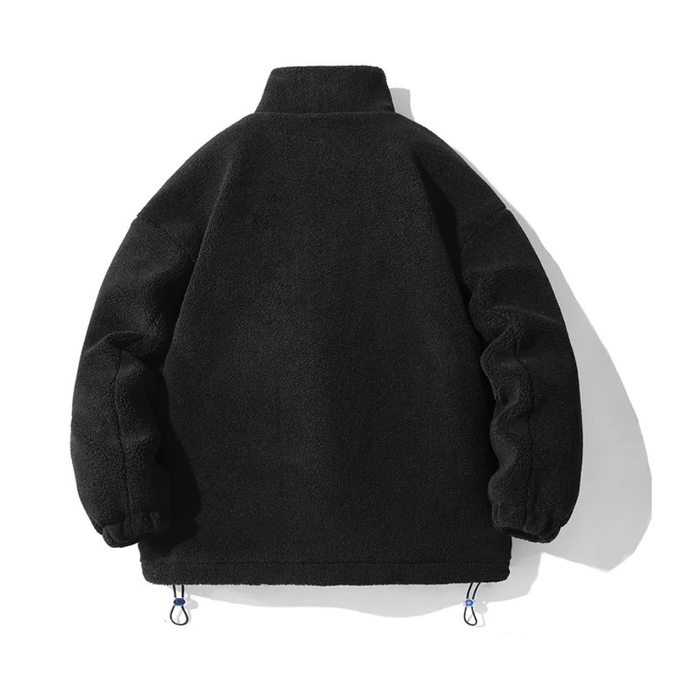 OOC' Casual Lettering Print Sherpa Coat