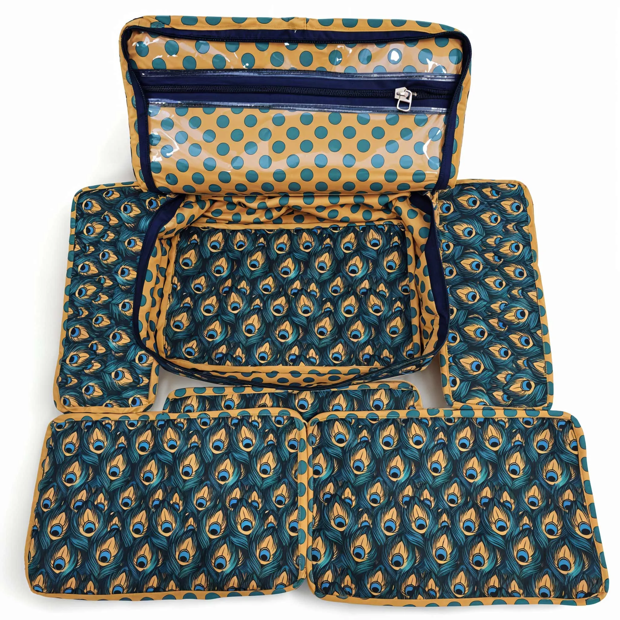 PEACOCK GLORY PRINT JEWELRY ORGANIZER