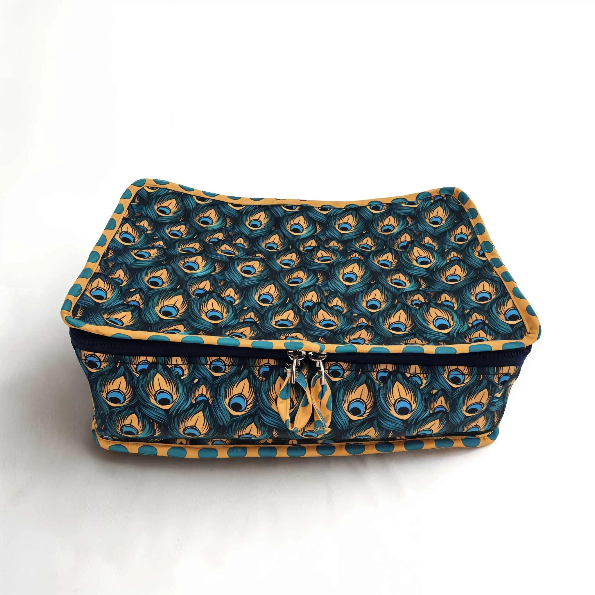 PEACOCK GLORY PRINT JEWELRY ORGANIZER
