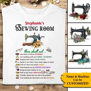 Personalized Sewing Room Rules Shirt