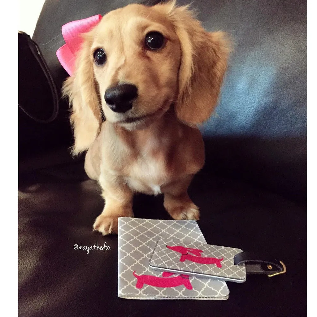 Pink or Yellow Dachshund Passport Cover