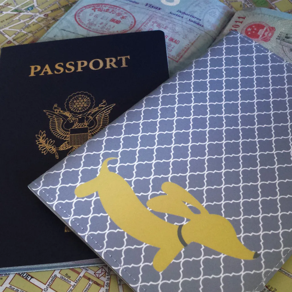 Pink or Yellow Dachshund Passport Cover
