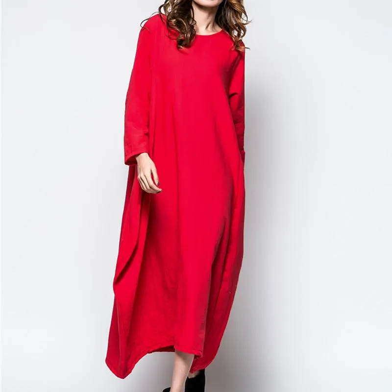 Plus Sizes Women Fall Long Cozy Dresses