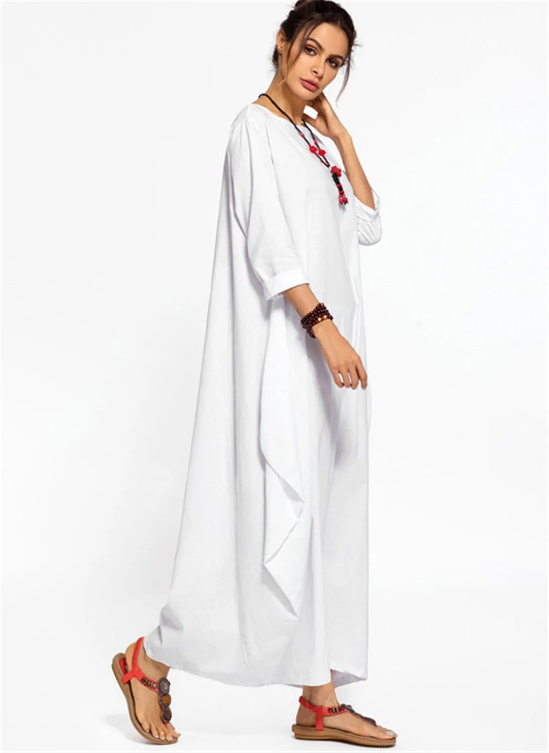 Plus Sizes Women Fall Long Cozy Dresses