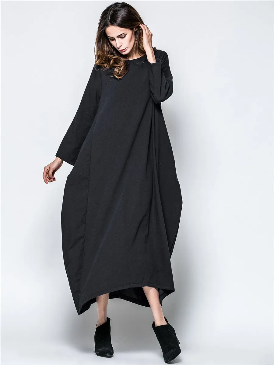 Plus Sizes Women Fall Long Cozy Dresses