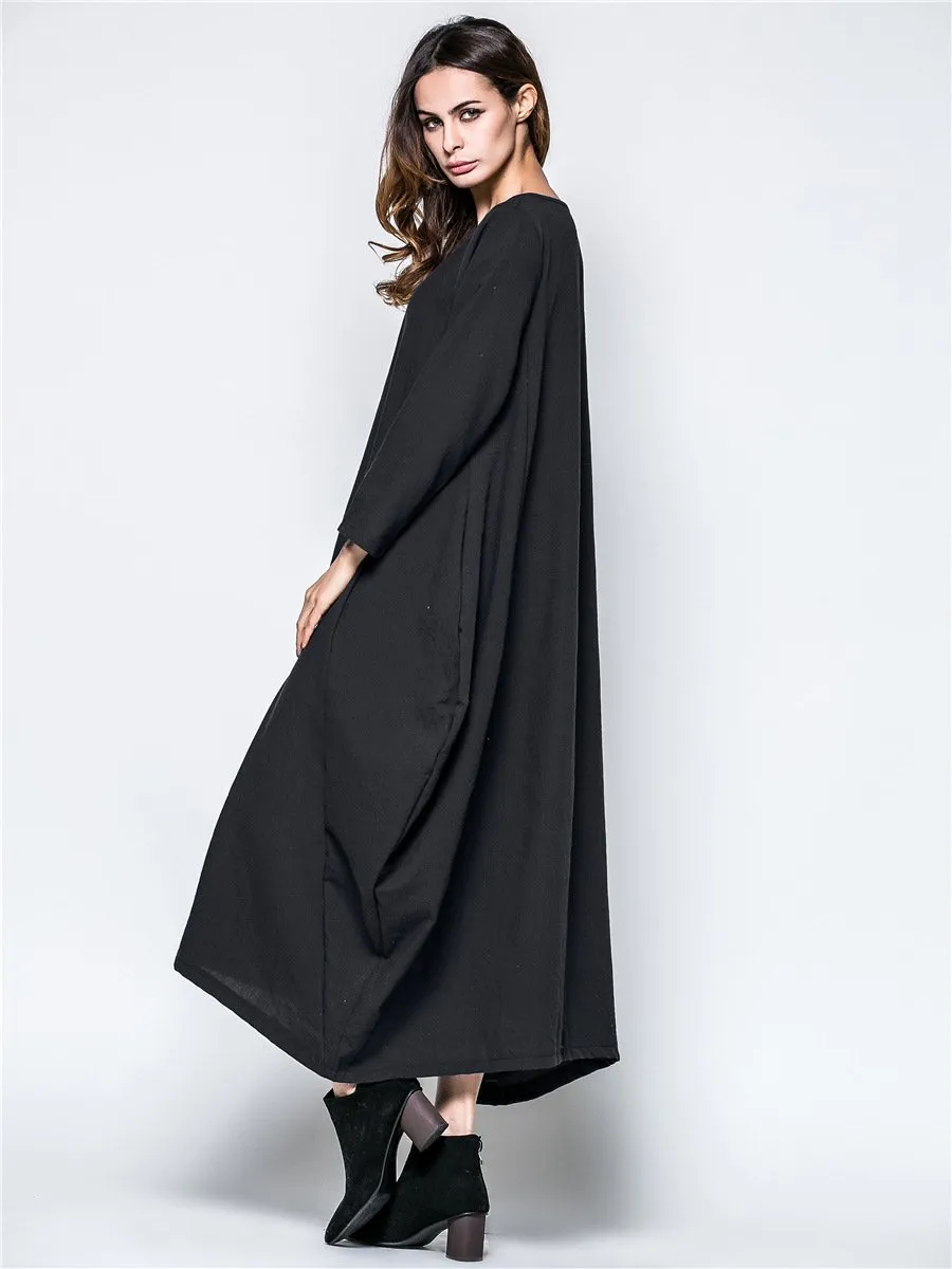 Plus Sizes Women Fall Long Cozy Dresses