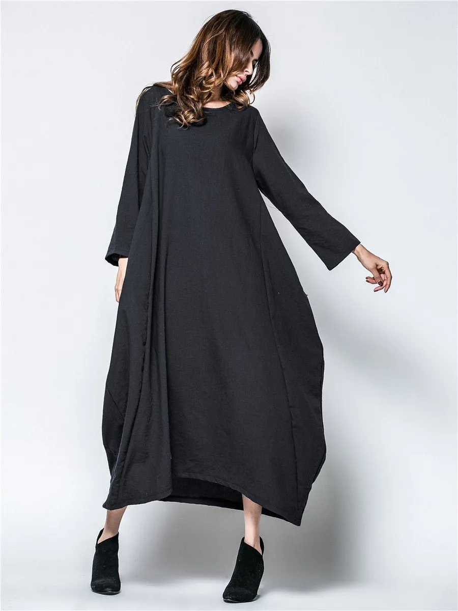 Plus Sizes Women Fall Long Cozy Dresses