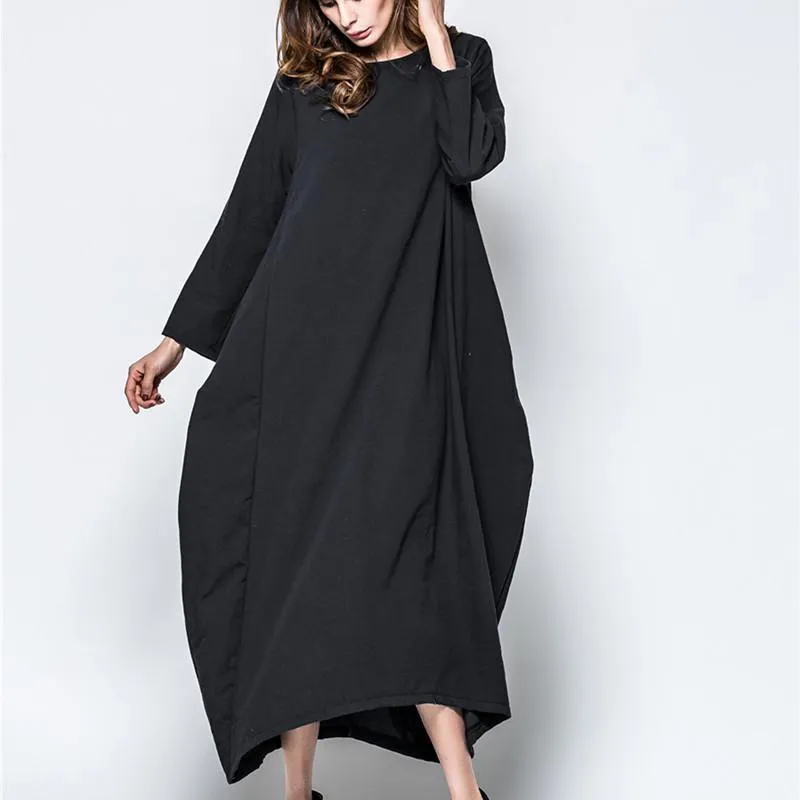 Plus Sizes Women Fall Long Cozy Dresses