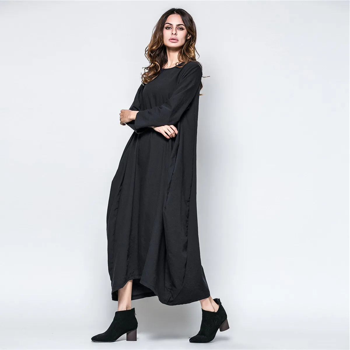 Plus Sizes Women Fall Long Cozy Dresses