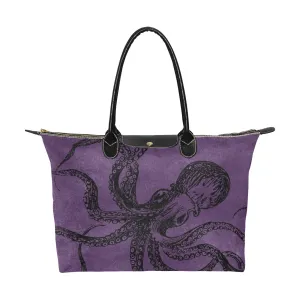 Purple Octopus Goth Bag, Classic 15 Inch Handbag Steampunk
