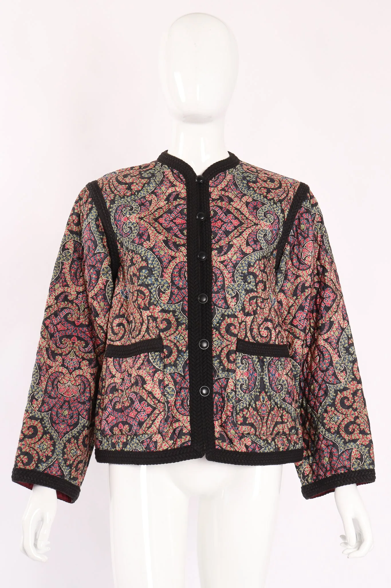 Quilted Silk Print Jacket