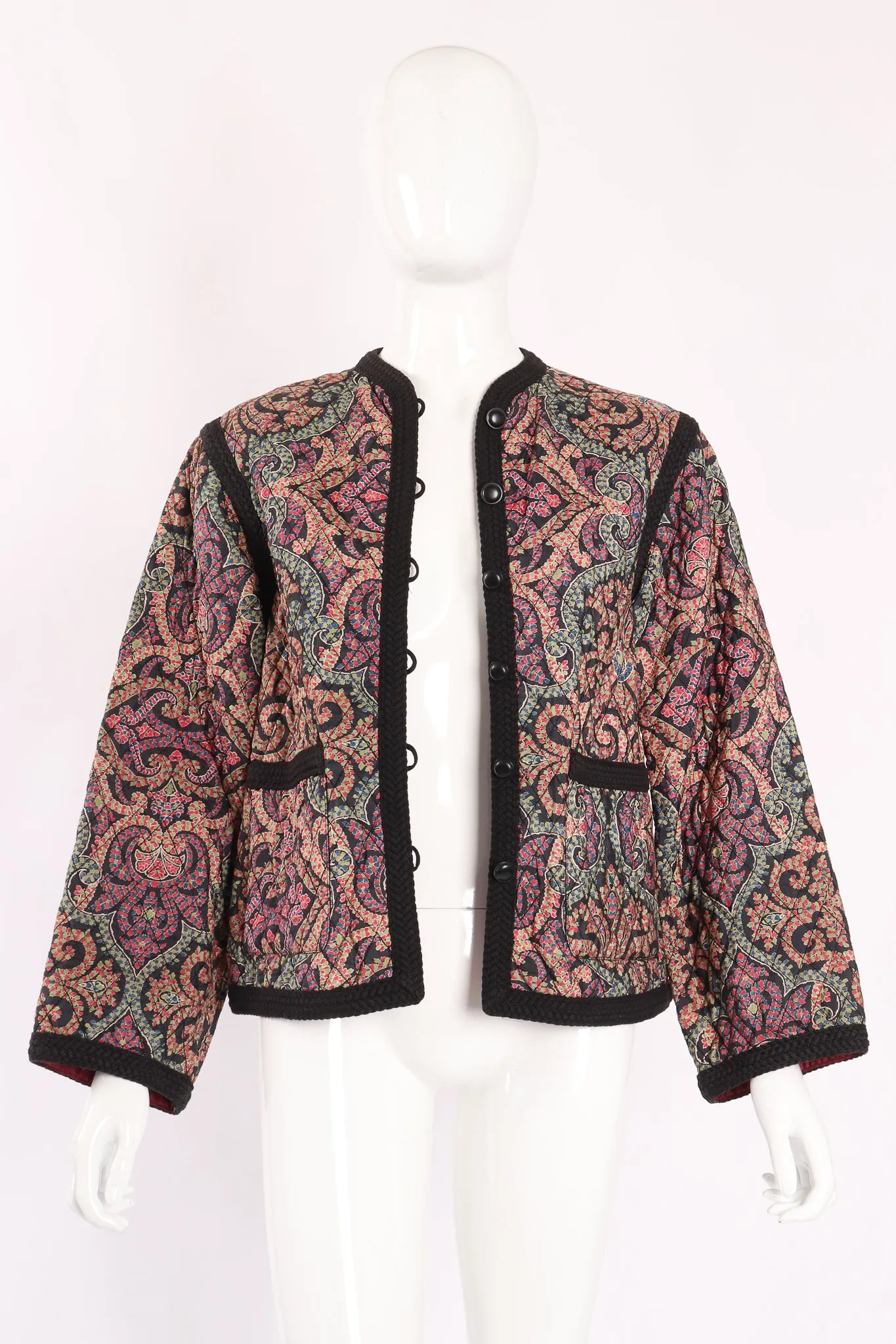 Quilted Silk Print Jacket