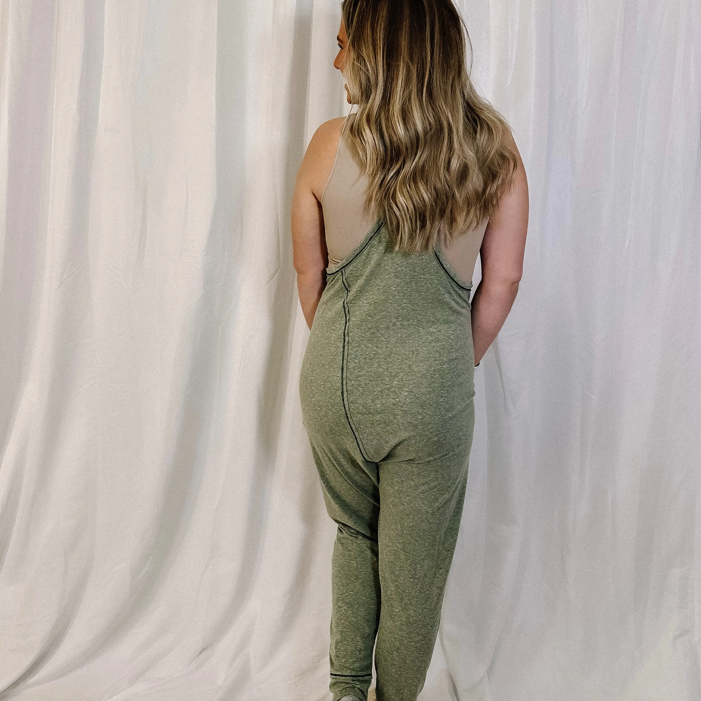 Ready To Travel Harem Jumpsuit - Sage - LAST ONE