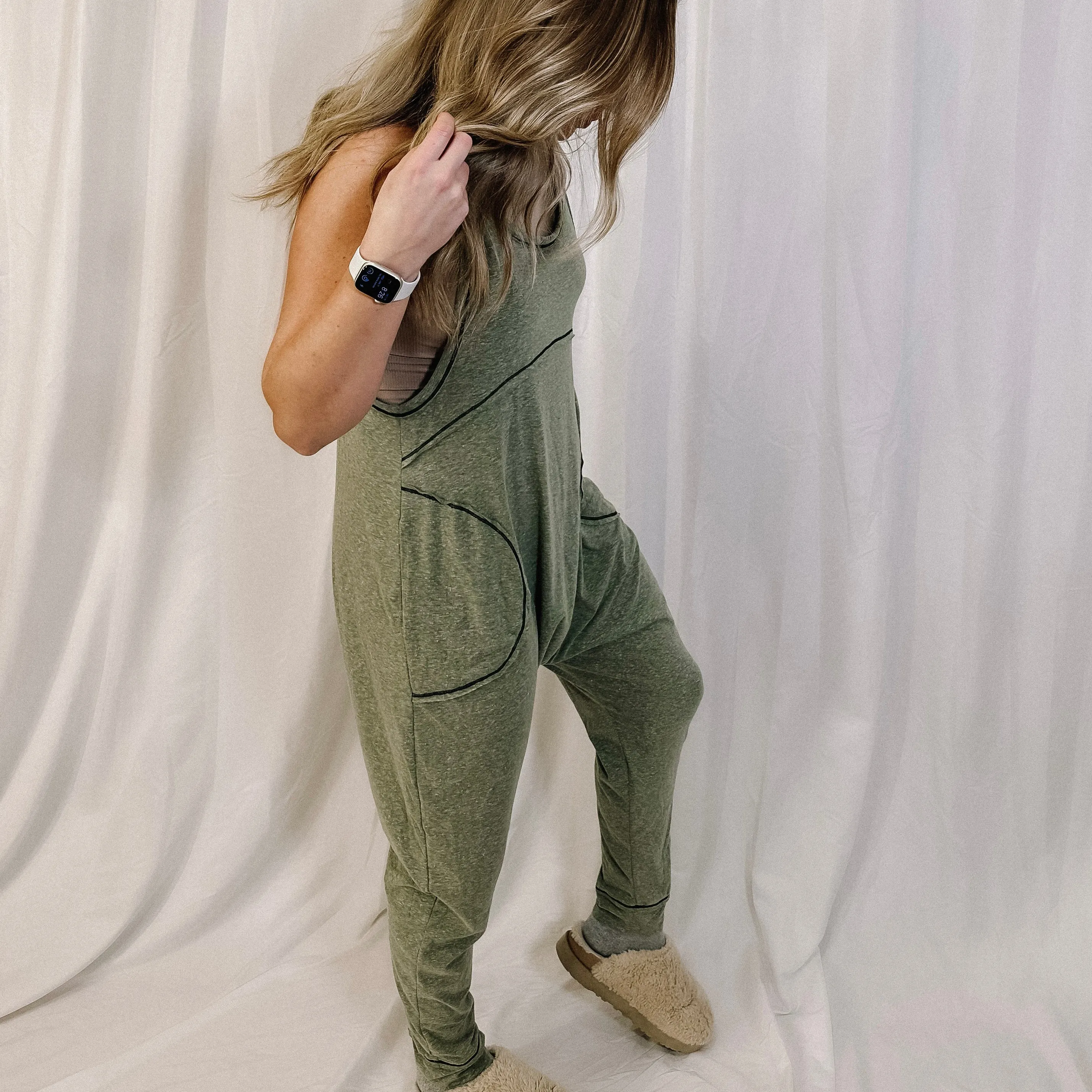Ready To Travel Harem Jumpsuit - Sage - LAST ONE