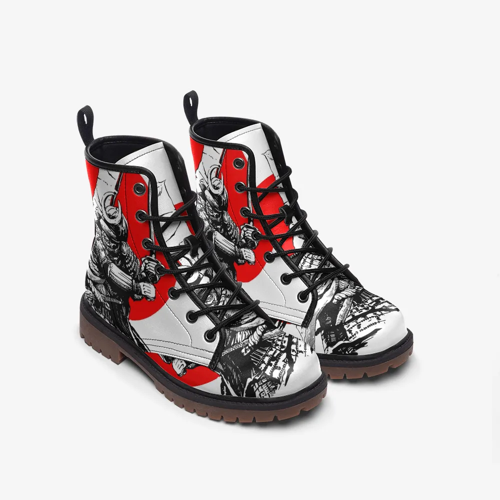 Red and White Samurai Casual Leather Lightweight boots MT
