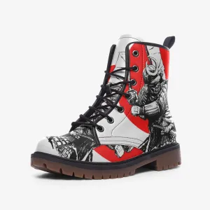 Red and White Samurai Casual Leather Lightweight boots MT