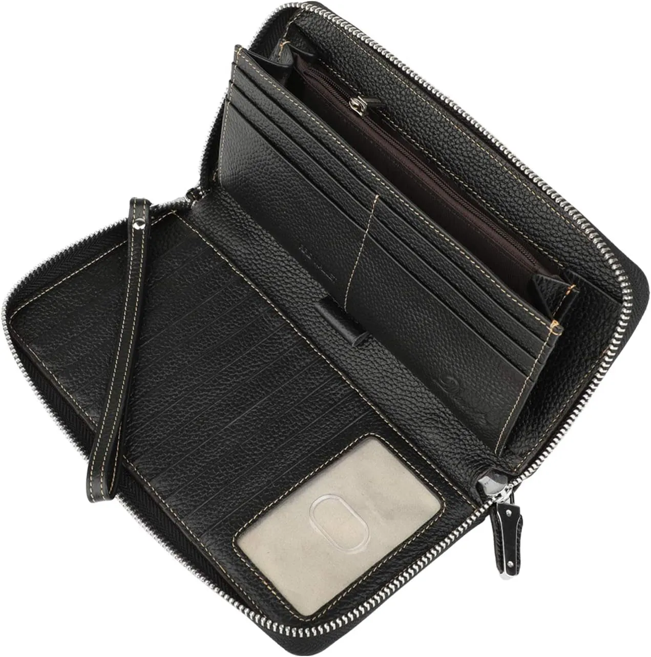 RFID Blocking Leather Wallet for Women, Wristlet Clutch