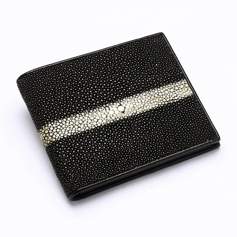 Row Black Stingray Leather Wallet