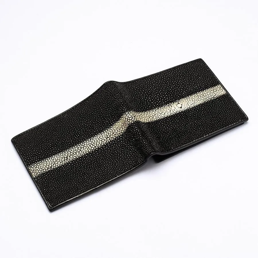 Row Black Stingray Leather Wallet