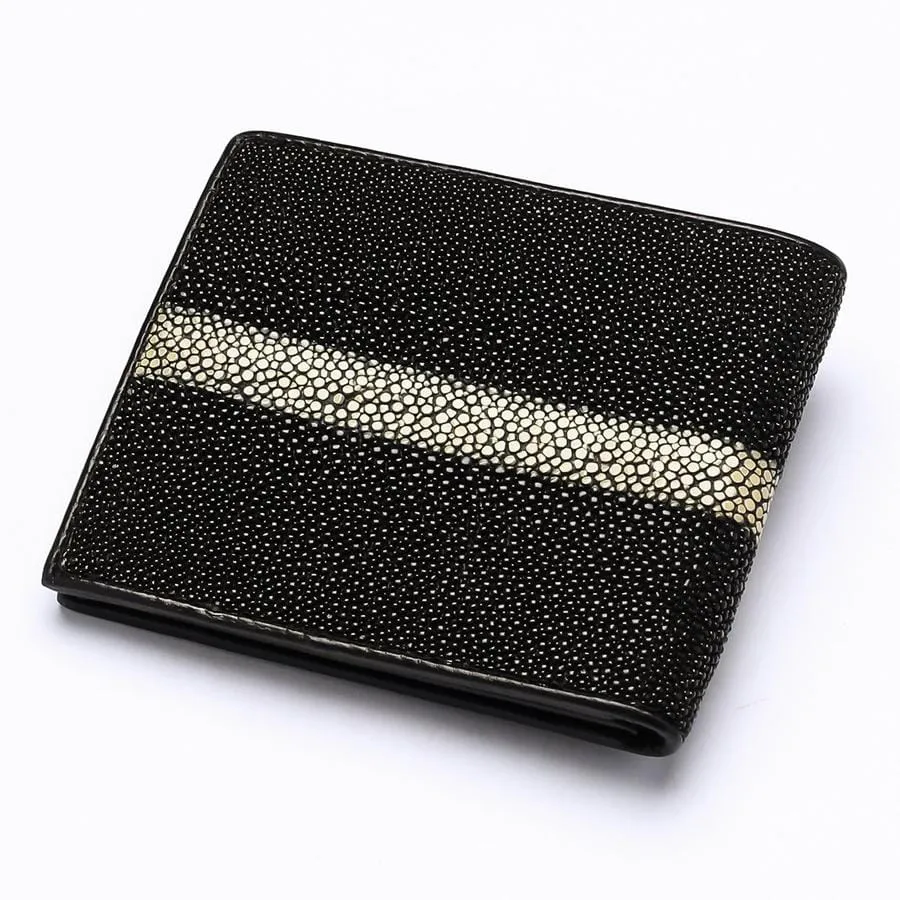 Row Black Stingray Leather Wallet