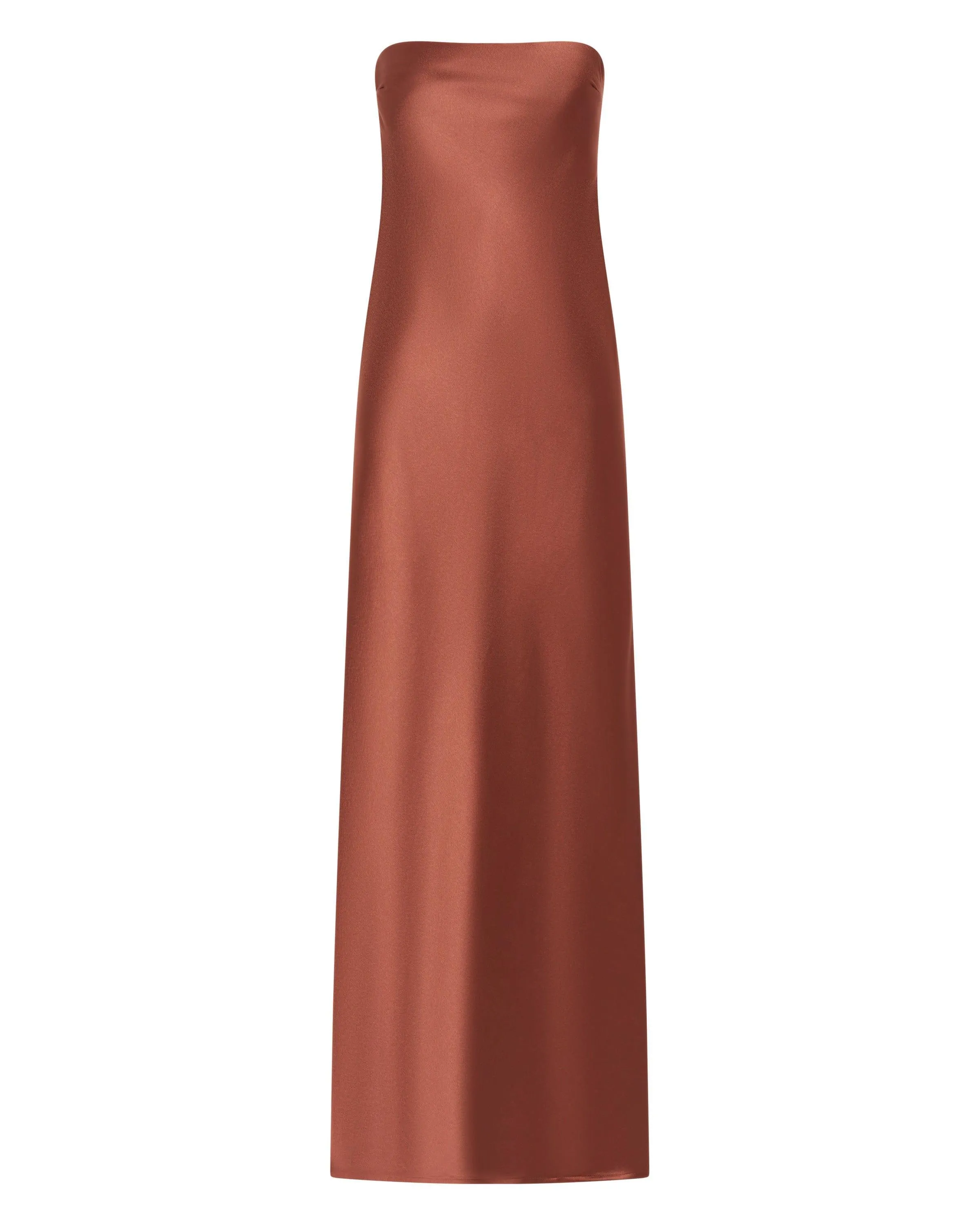 SATIN TIE BACK STRAPLESS MAXI | SPICE