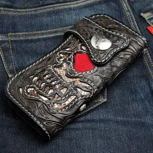 Skull Tattoo Genuine Leather Biker Wallet