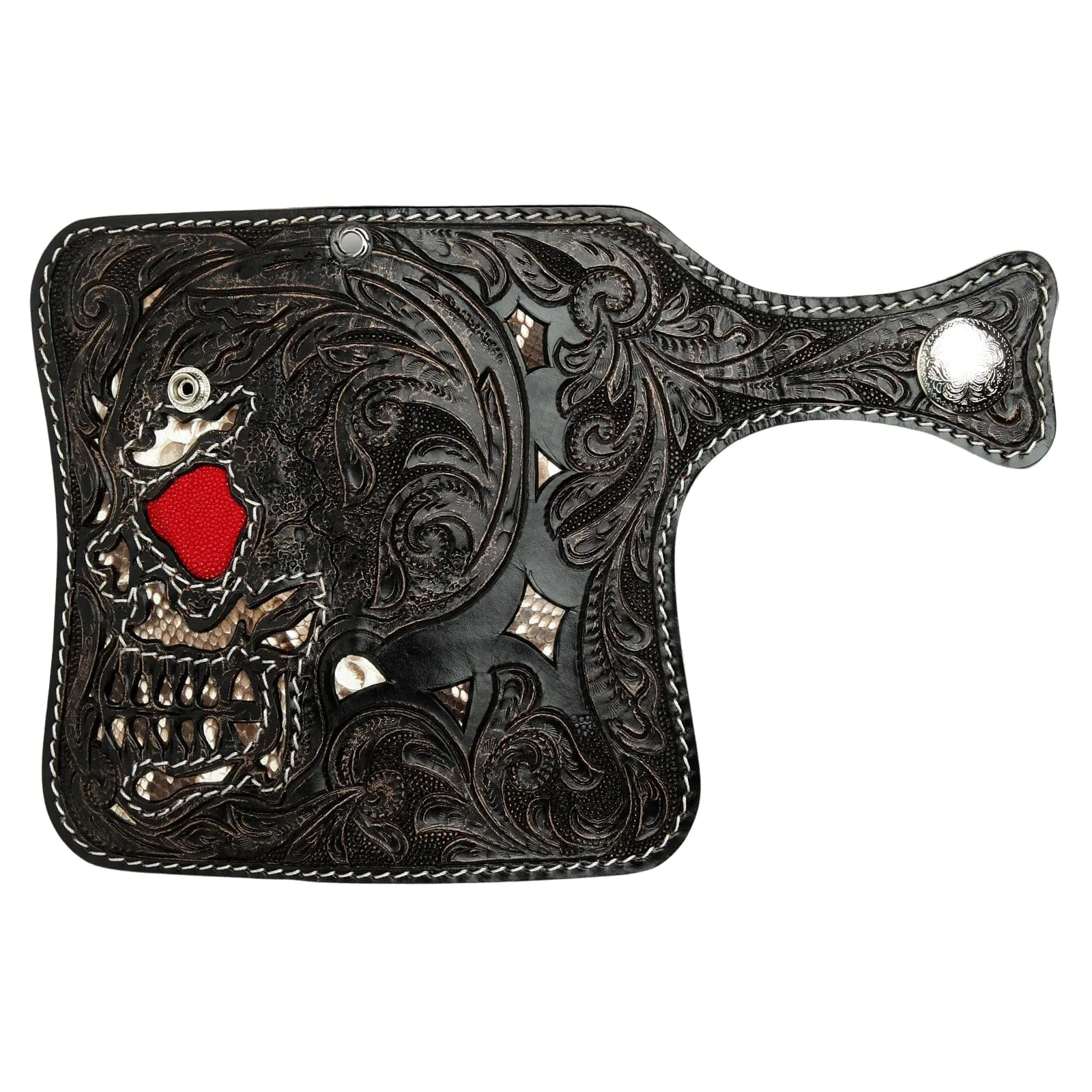 Skull Tattoo Genuine Leather Biker Wallet